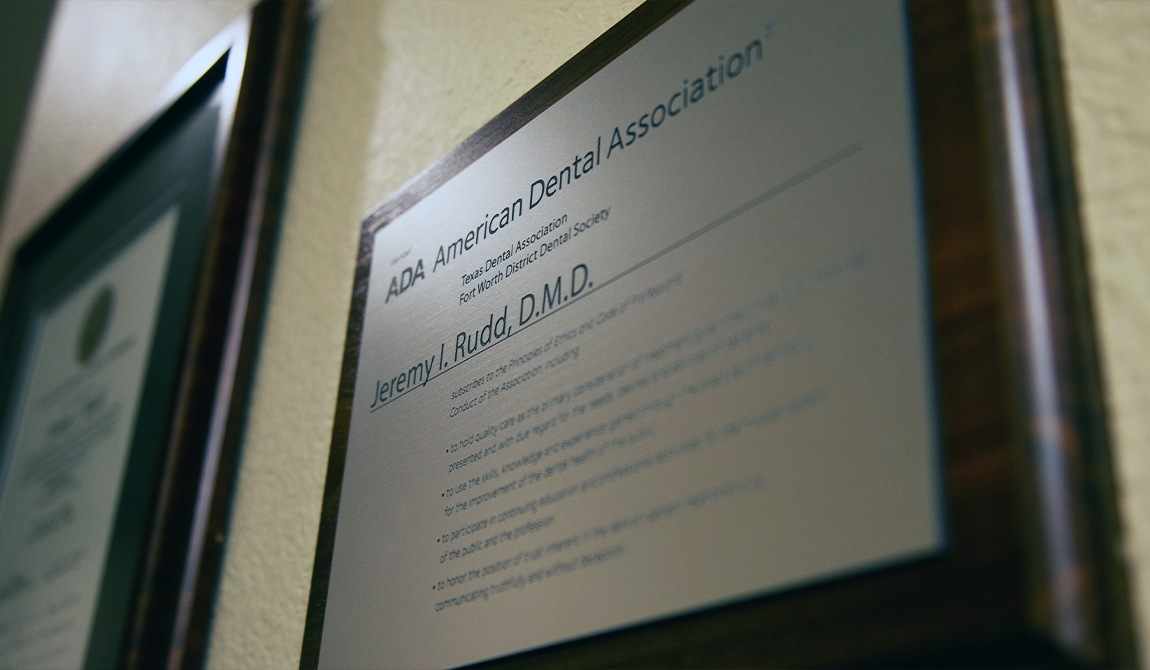 ADA plaque for Dr. Rudd