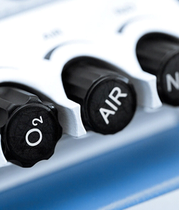 Close-up of air canisters on machine for nitrous oxide in Gainesville, GA