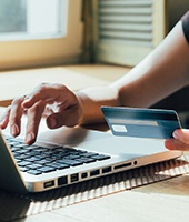 Woman using a credit card